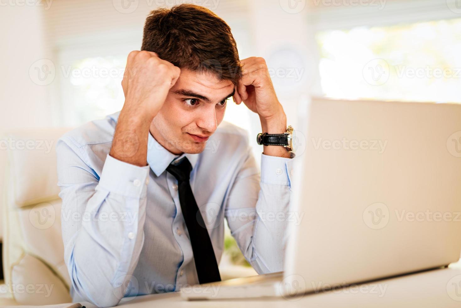Exhausted Businessman view photo