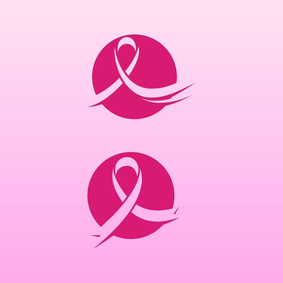 icono de cáncer de mama de cinta rosa vector