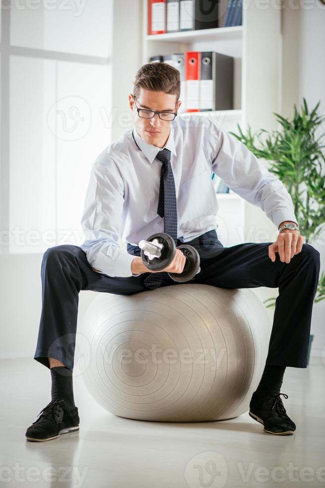 Businessman Exercising view photo