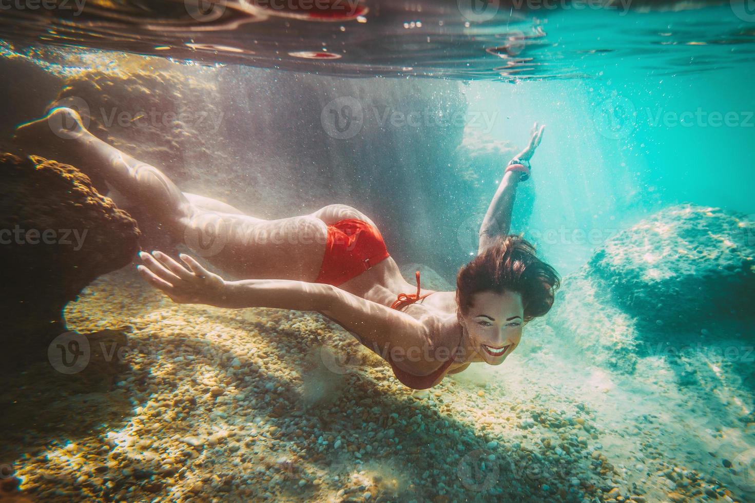 Cute Girl Swimming photo