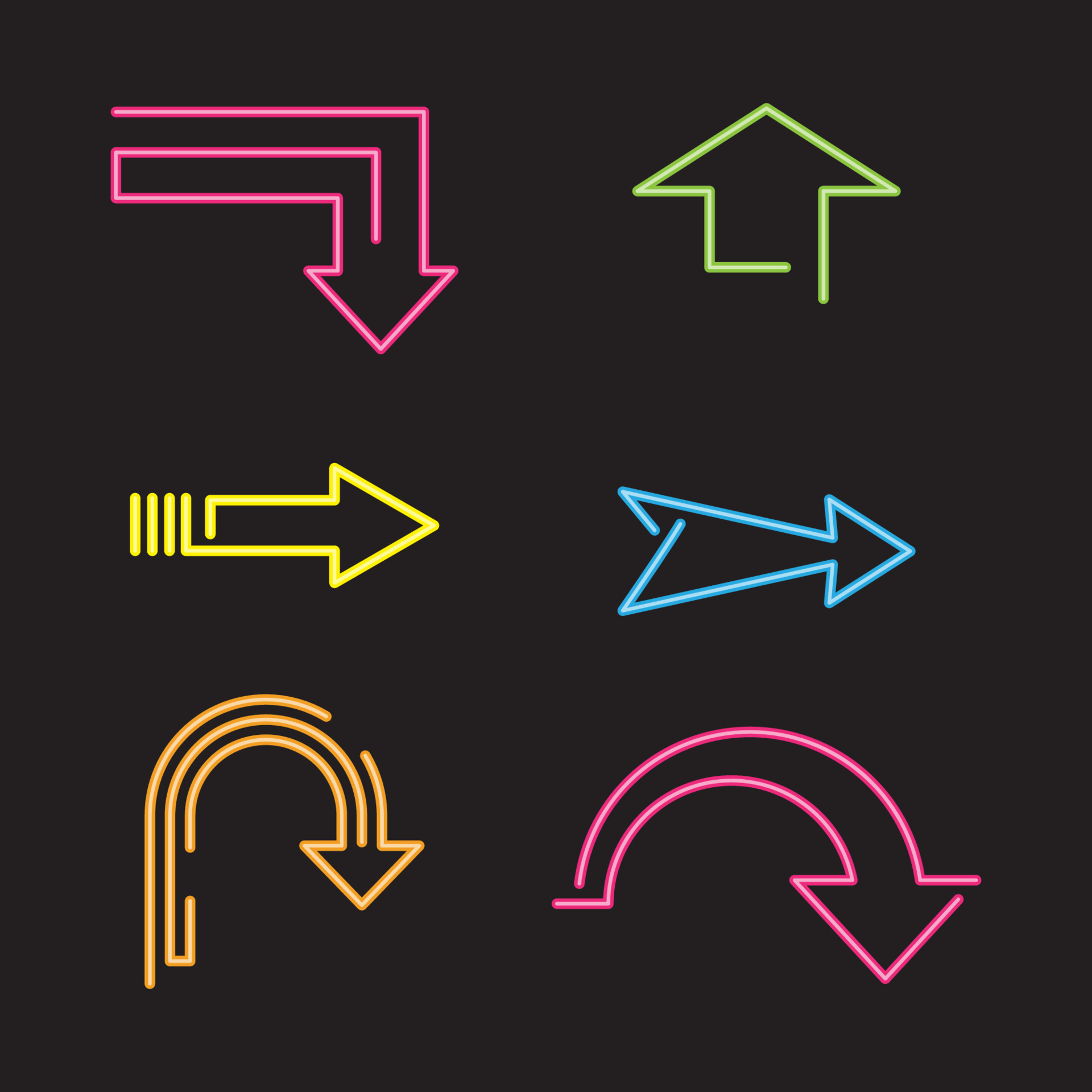 Arrow neon glow vector illustration 14064901 Vector Art at Vecteezy