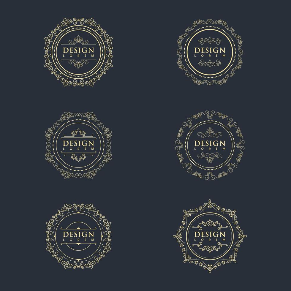 Vintage border line Template vector