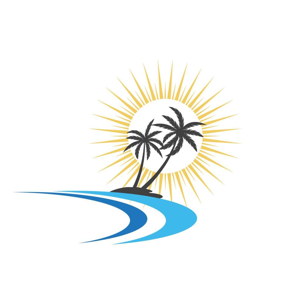 plantilla de logotipo de verano de palmera vector