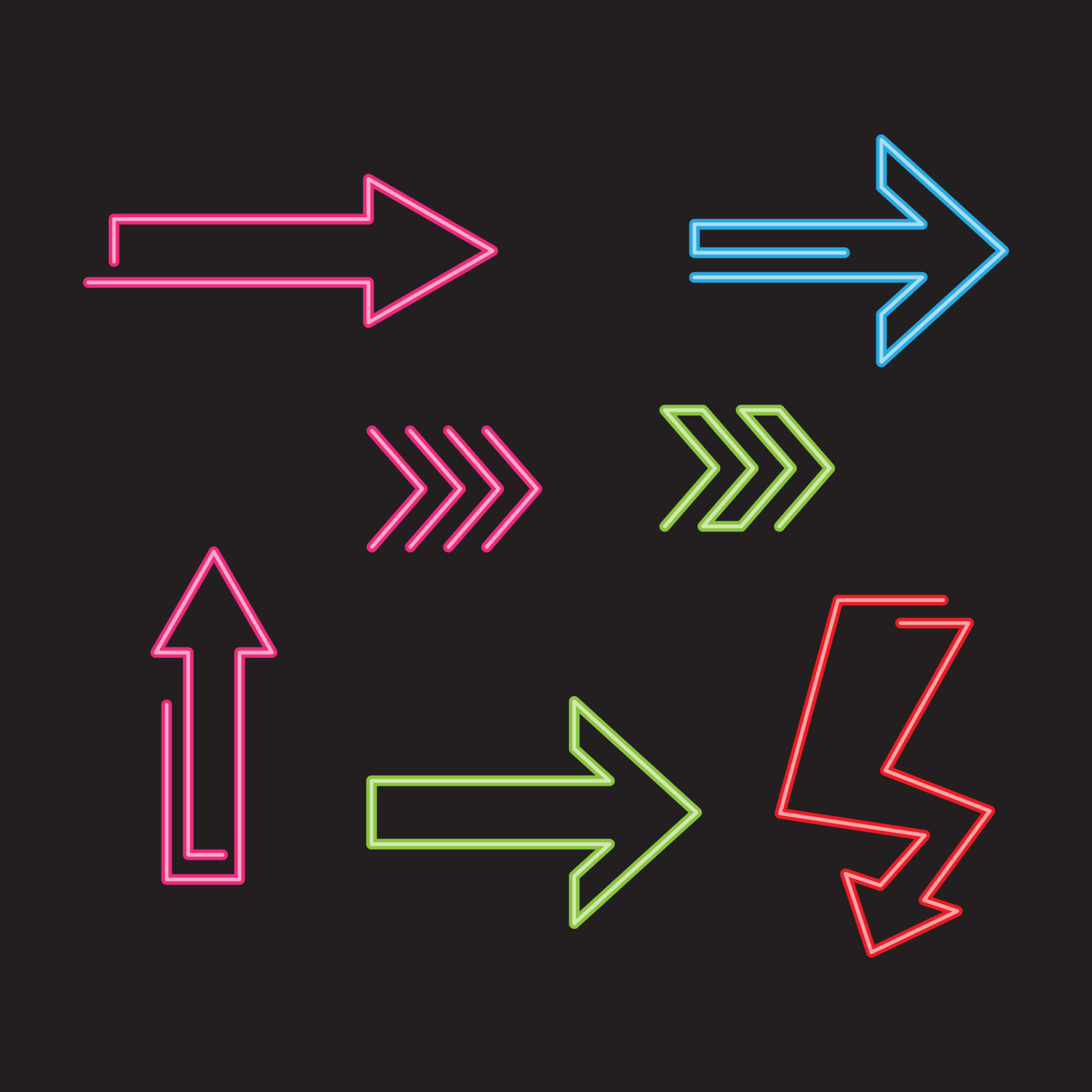 Arrow neon glow vector illustration 14065113 Vector Art at Vecteezy