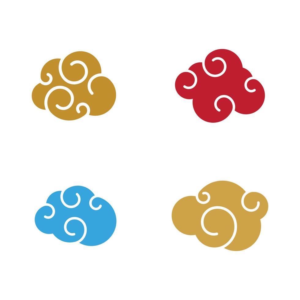 Chinese Cloud template vector icon