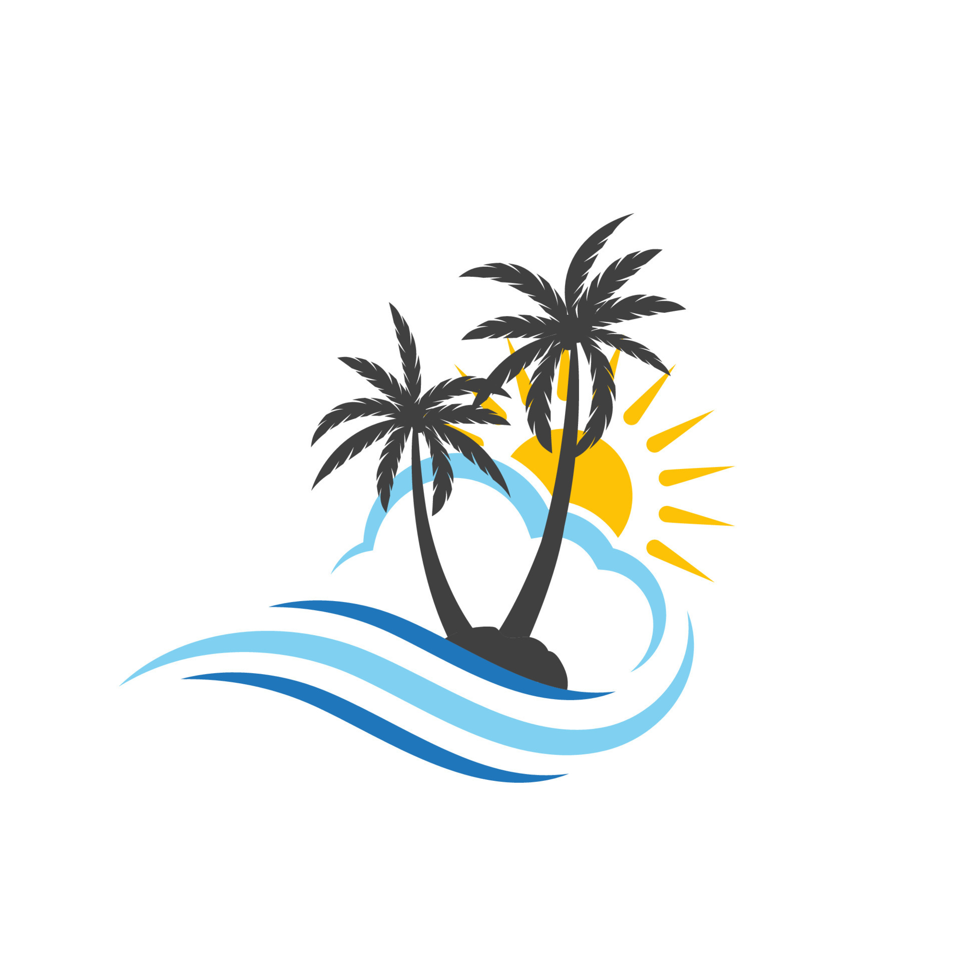 Palm tree summer logo template 14065137 Vector Art at Vecteezy