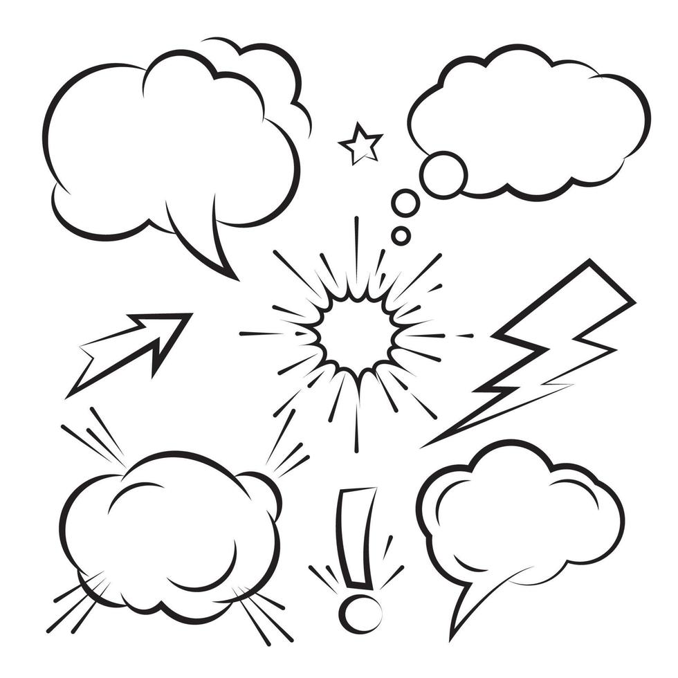 Cloud Comic Book  Design Element Vector