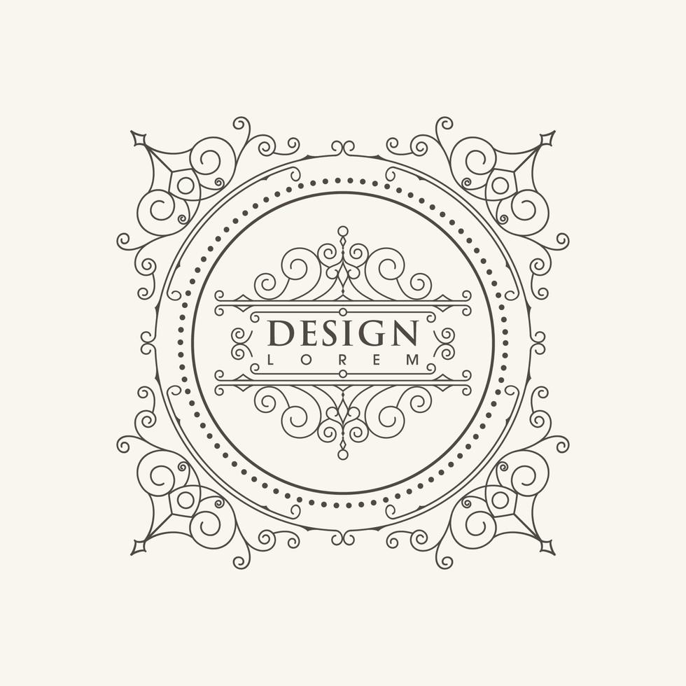 Vintage border line Template vector