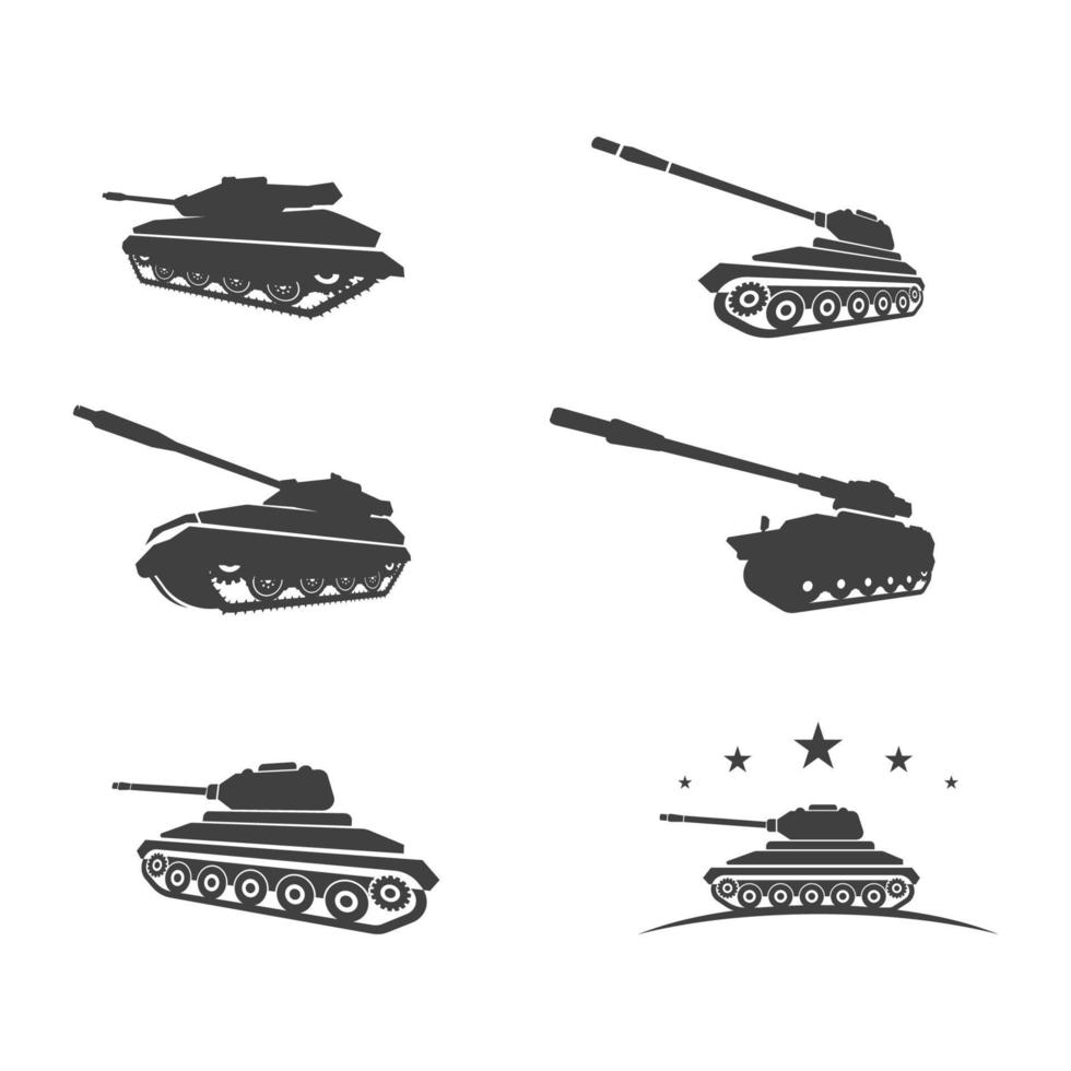 Diseño de ilustración de vector de icono de tanque militar