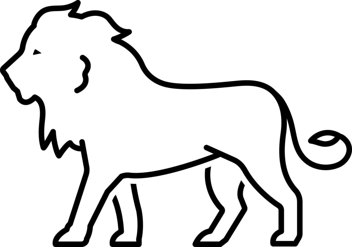 icono de línea para león vector