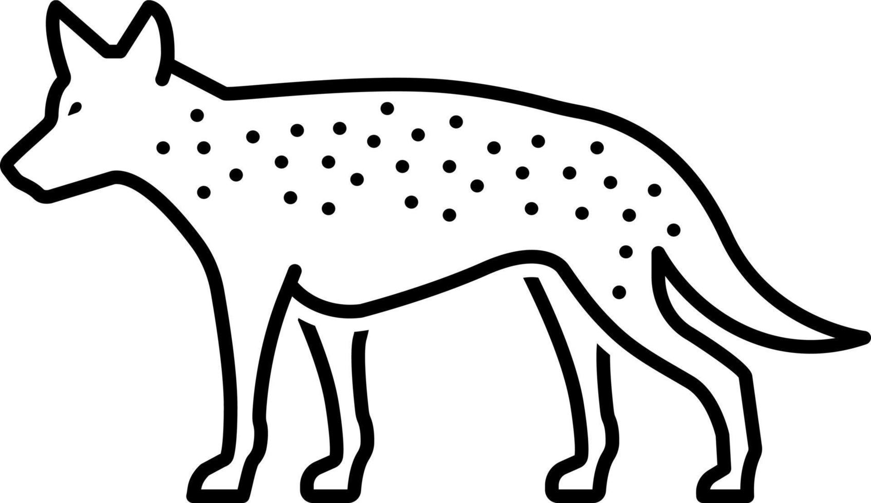 icono de línea para hiena vector
