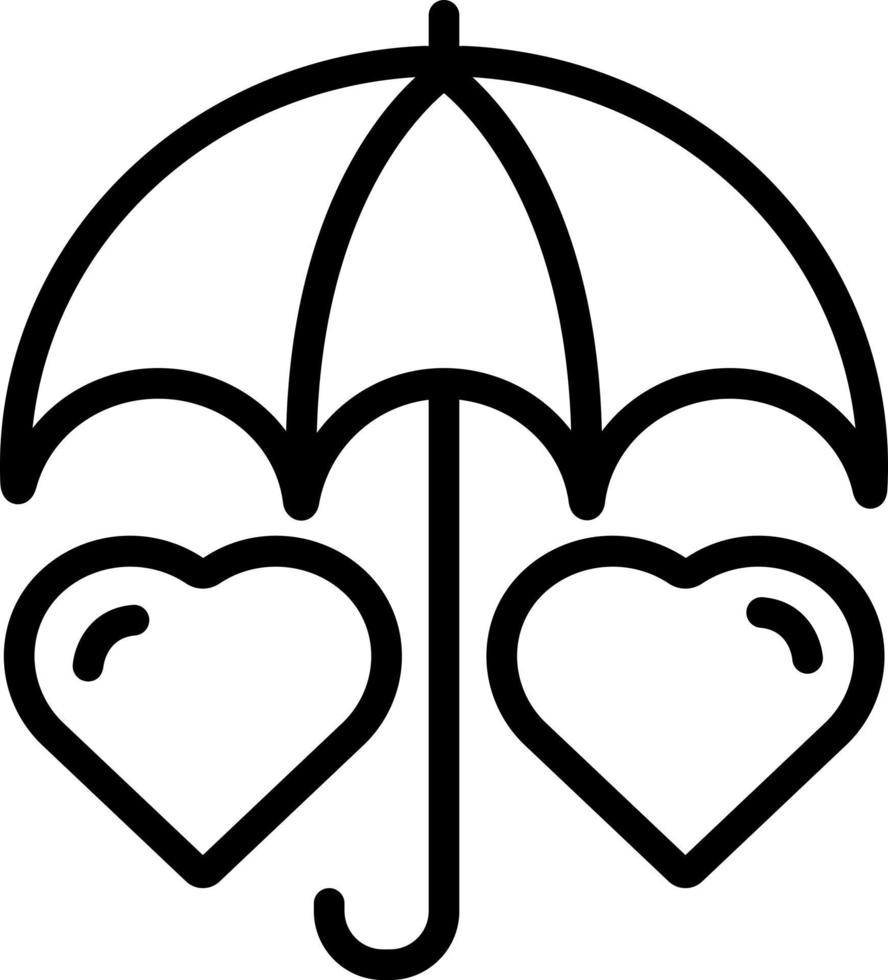 line icon for two heart vector