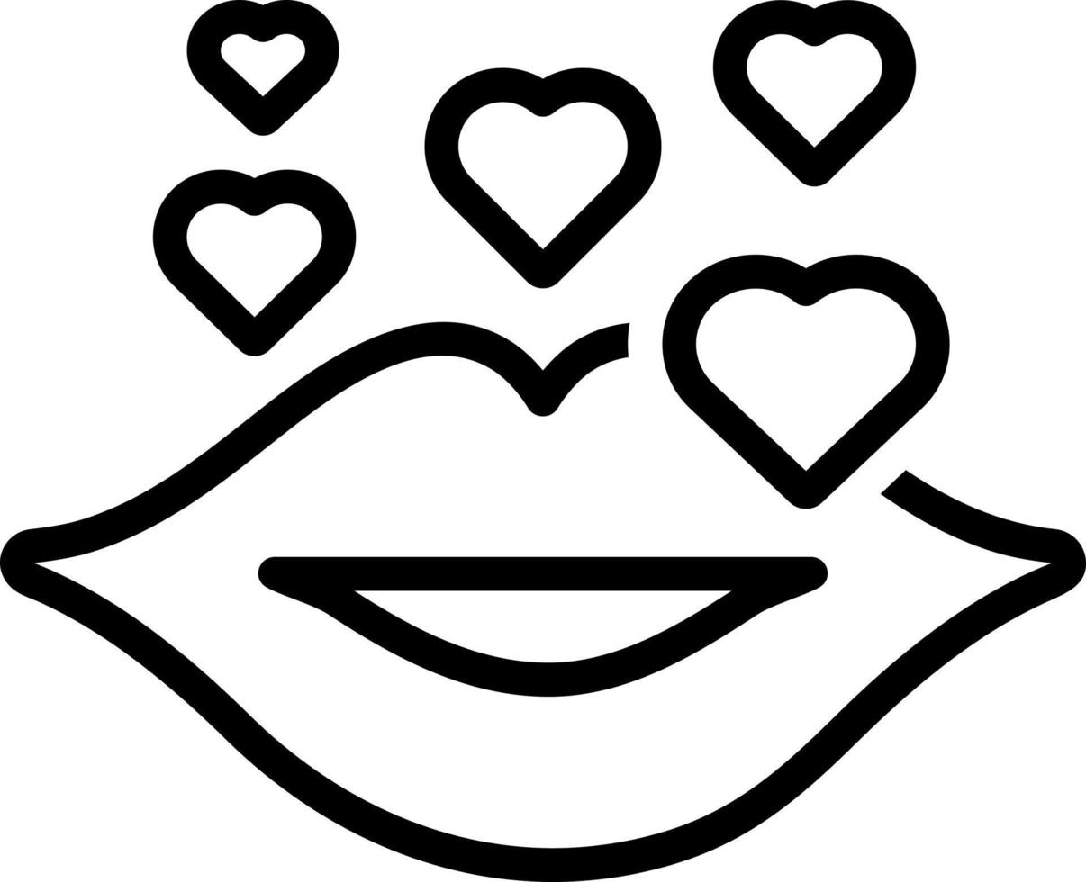 line icon for kiss day vector