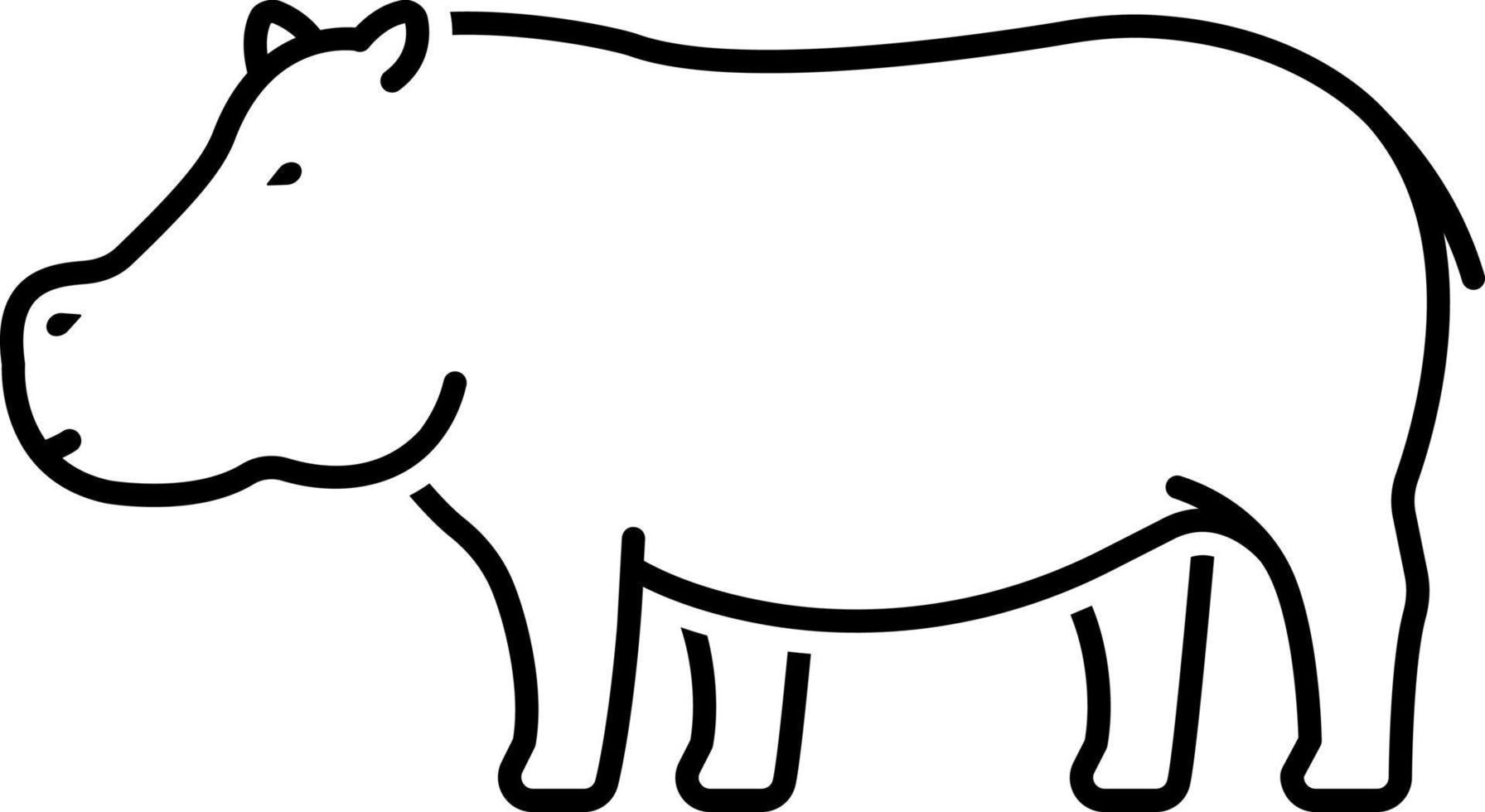 line icon for hippopotamus vector
