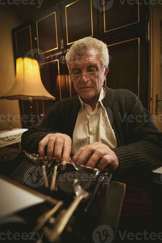 Retro Senior Man Writer photo