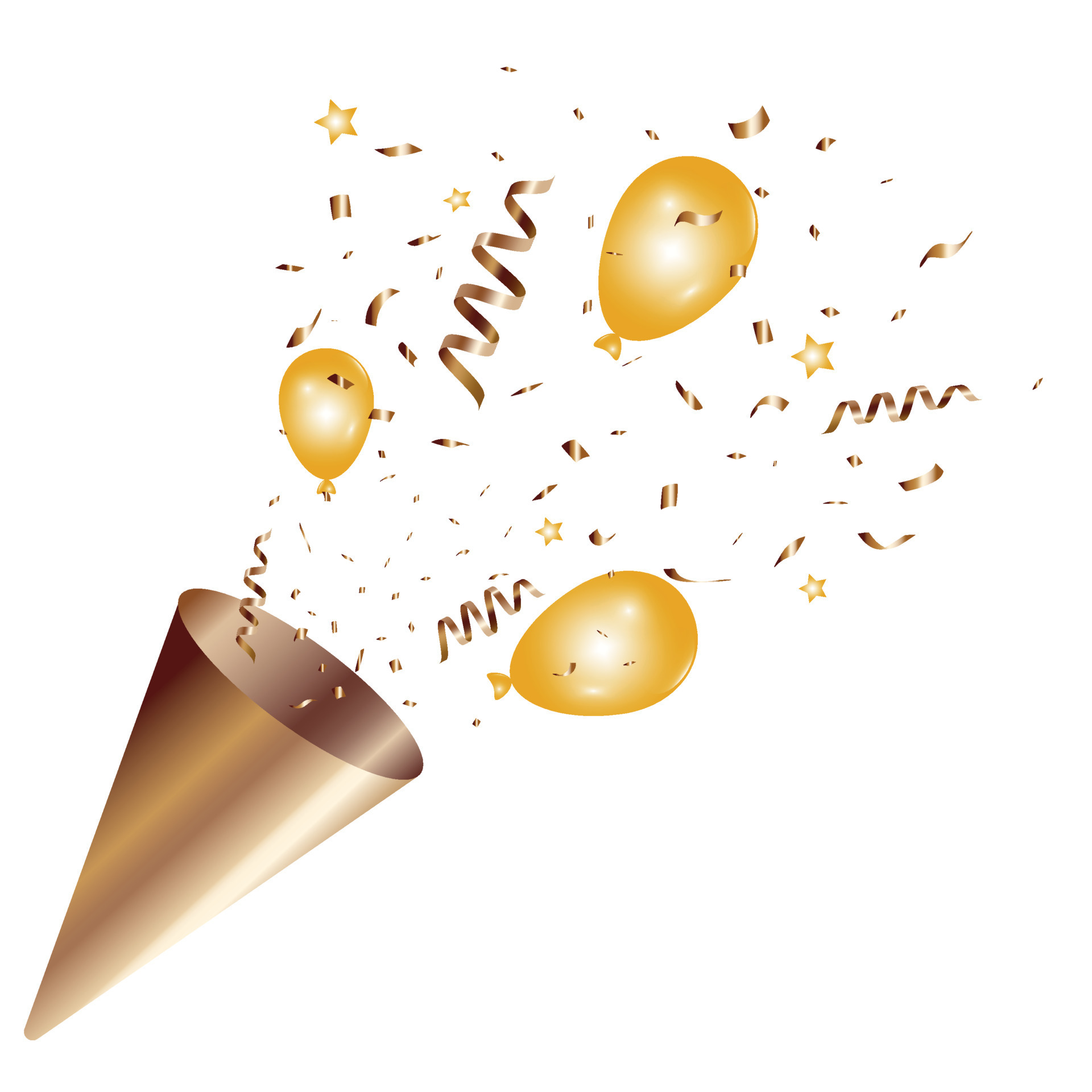 conjunto de ilustración de conjunto de confeti popper de fiesta lindo