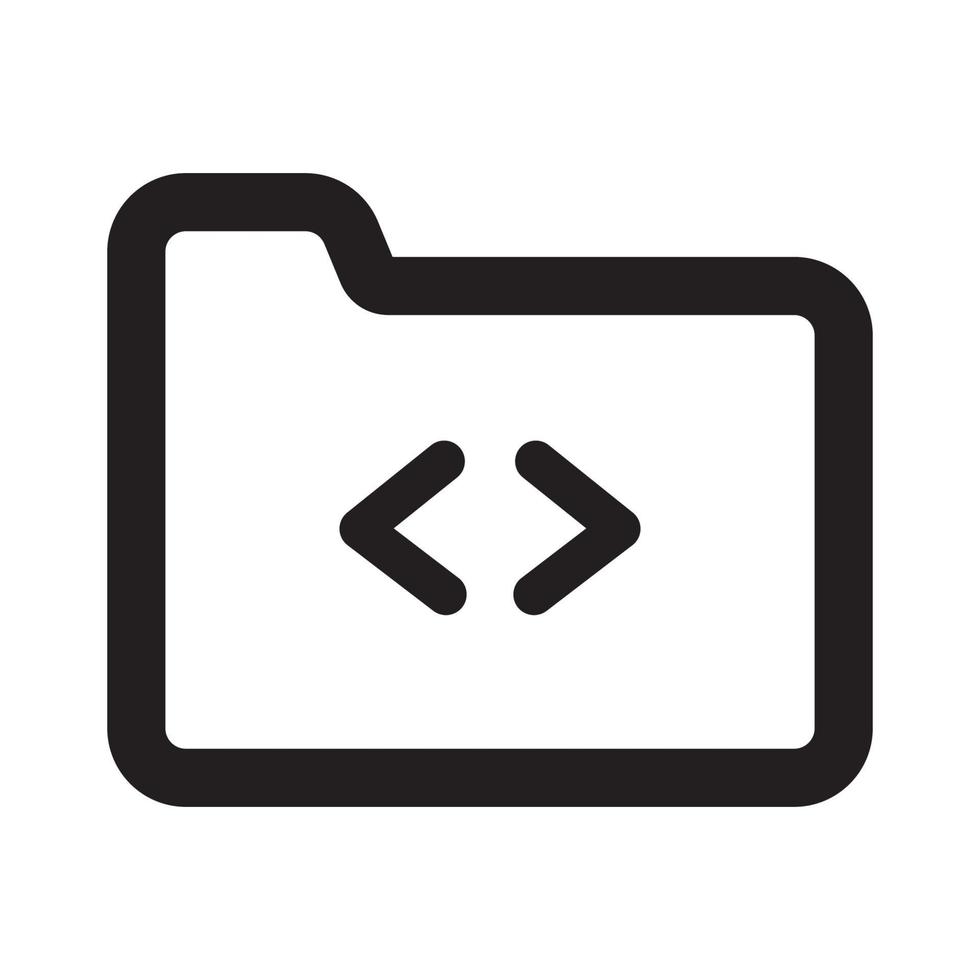 Coding Folder Outline Icon Style vector