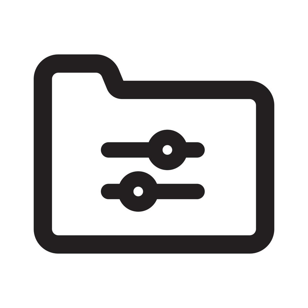 Folder Icon with Outline Style vector