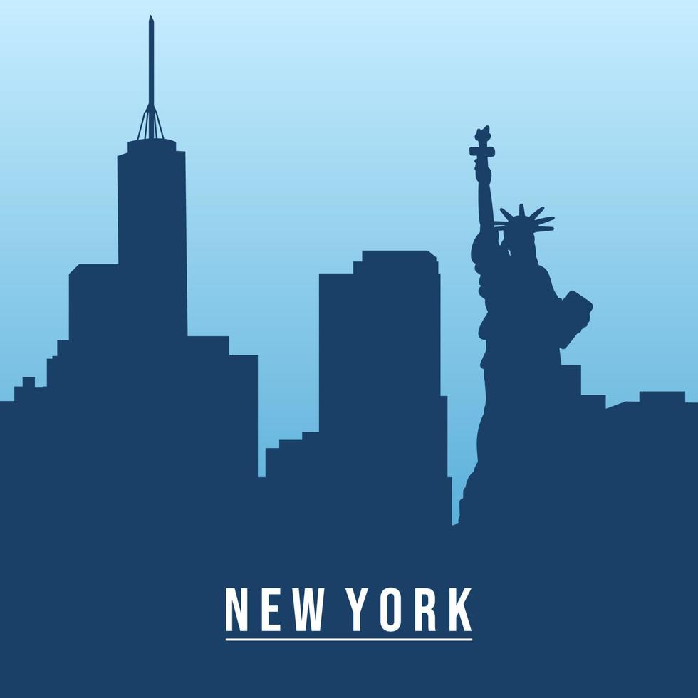 silueta del horizonte de la ciudad de nueva york vector