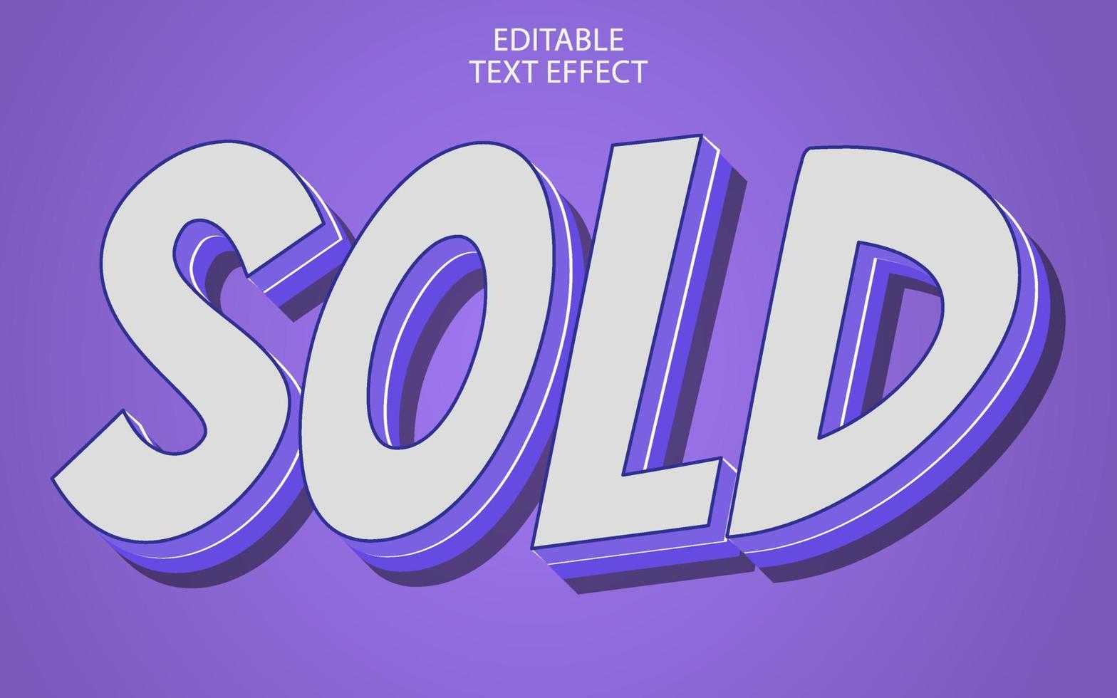 Editable 3d text effect, text effect style, sold editable text effect template vector