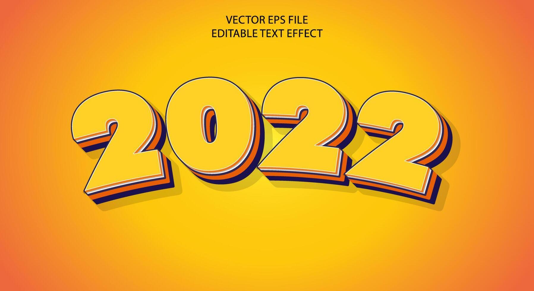 Editable 3d text effect, text effect style,2022 editable text effect template vector