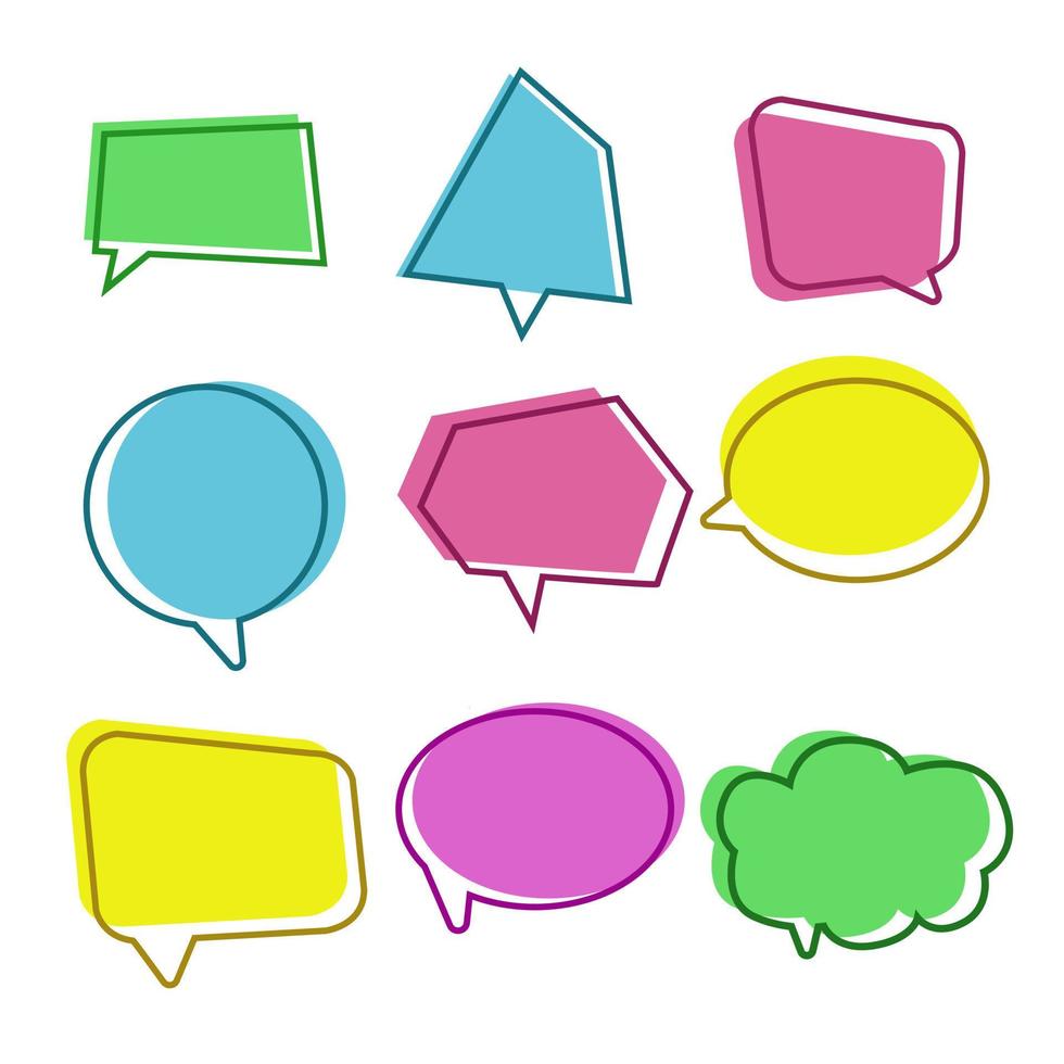 Colorful balloon speech bubbles set with short messages vector illustration