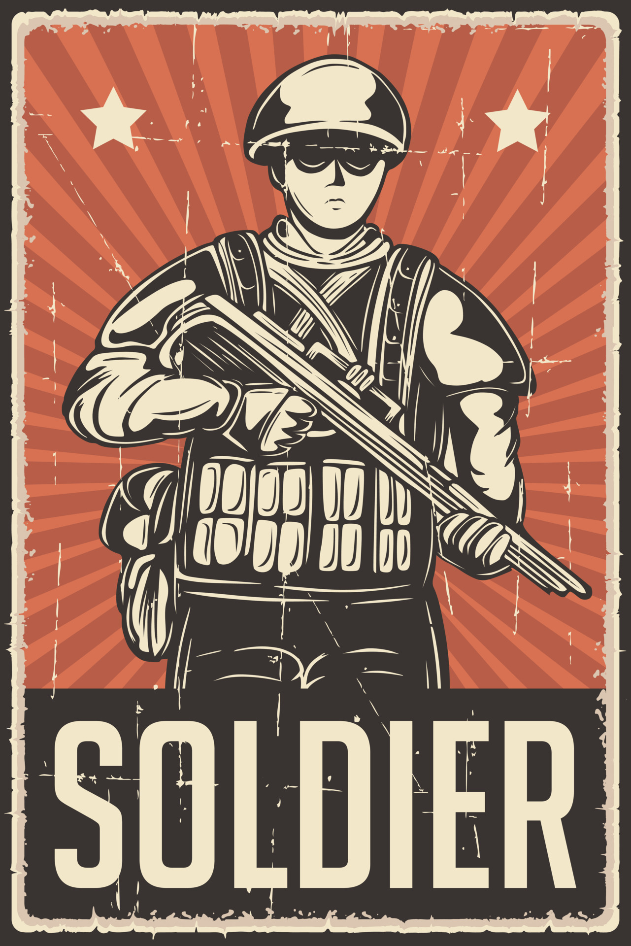 Retro Military Soldier Army Poster 14066156 Vector Art at Vecteezy