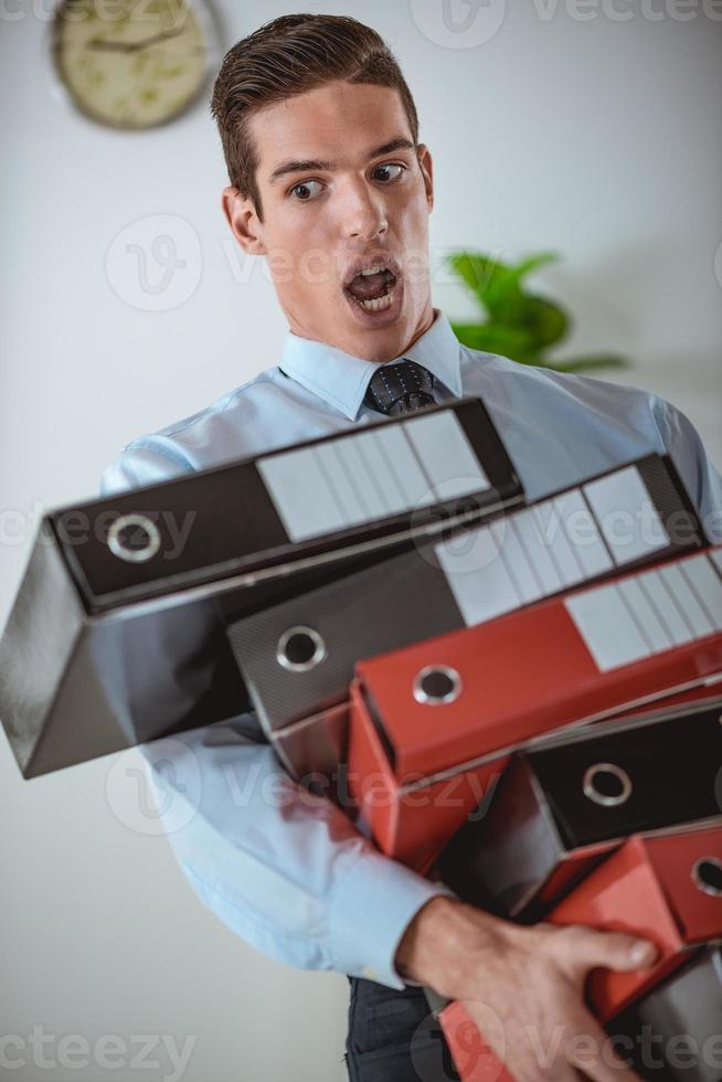 Overworked Businessman view photo