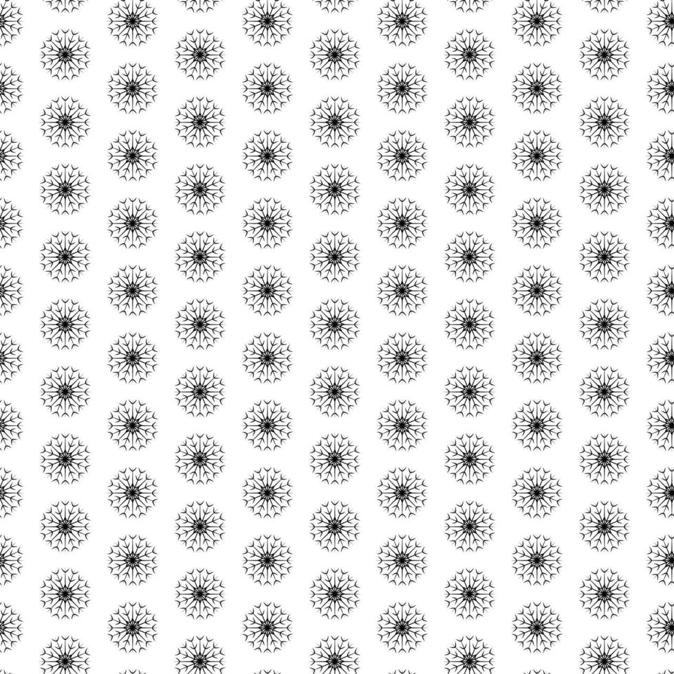 Seamless pattern of Outline drawing abstract snowflakes. Vector repeat texture. Line art. Isolate