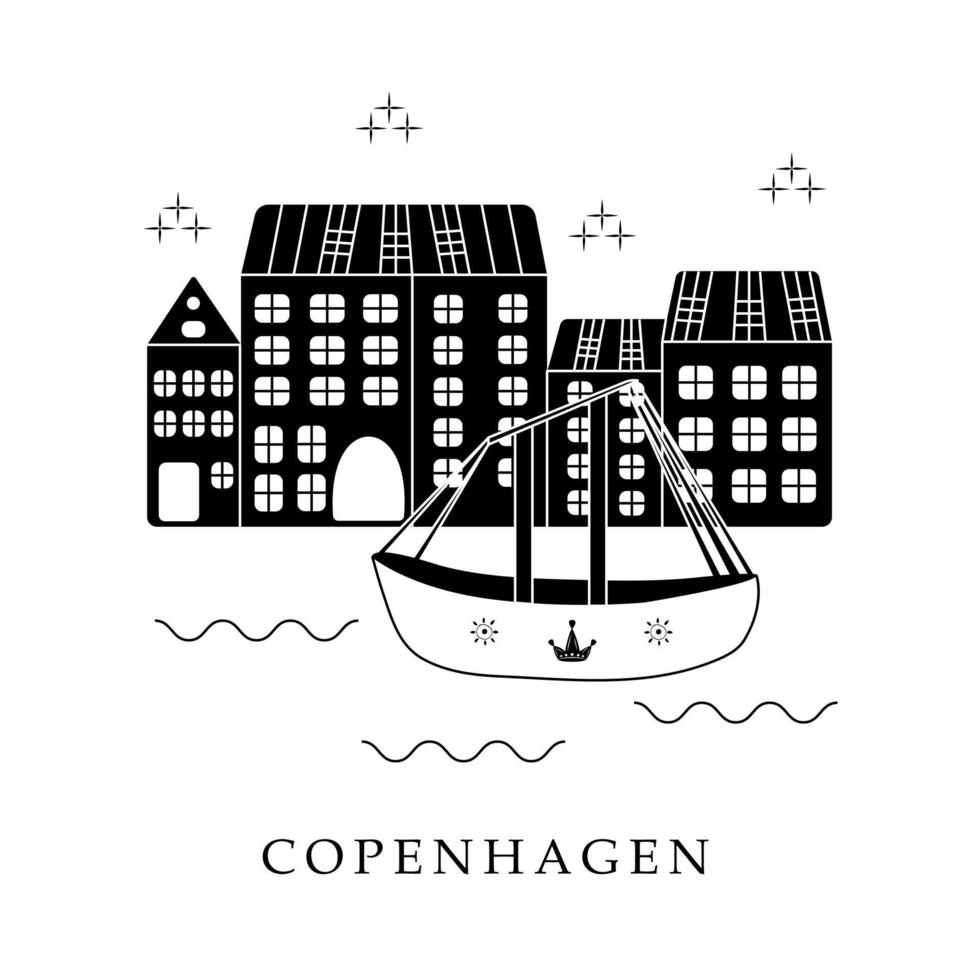 capitales europeas, copenhague vector