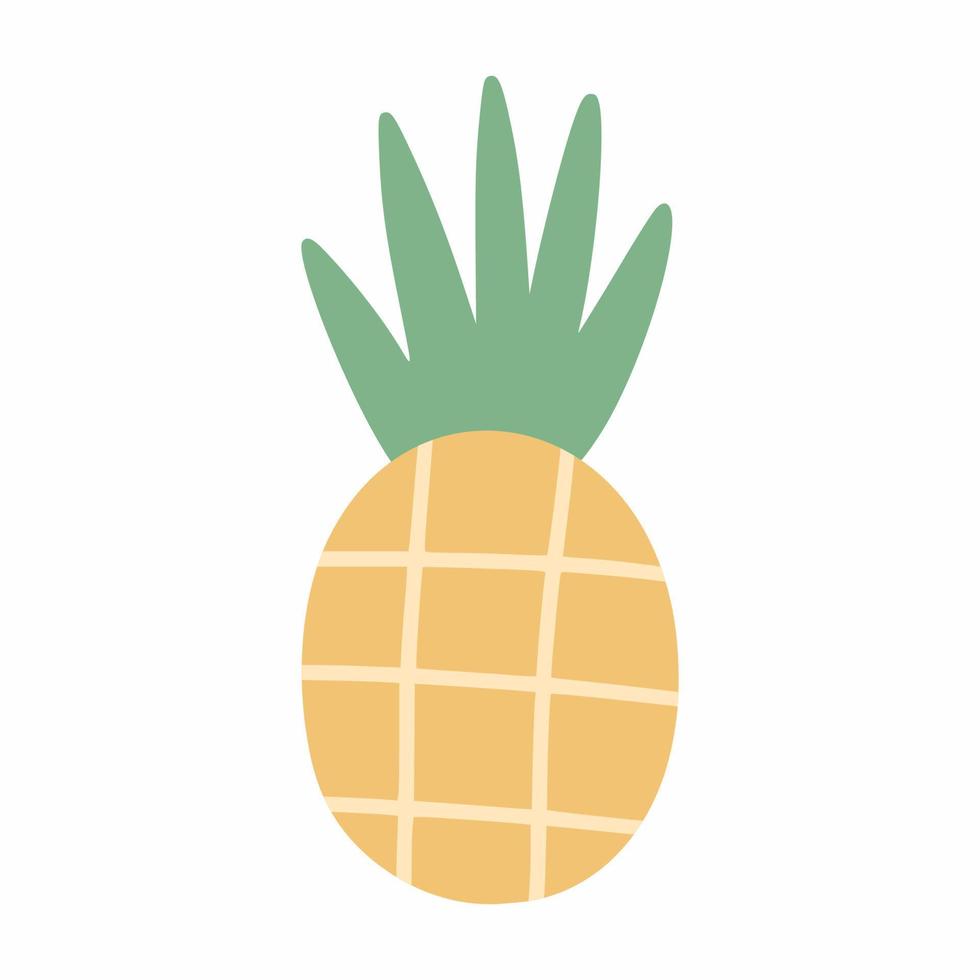 Pineapple on white background. Exotic fruit. Sticker. vector