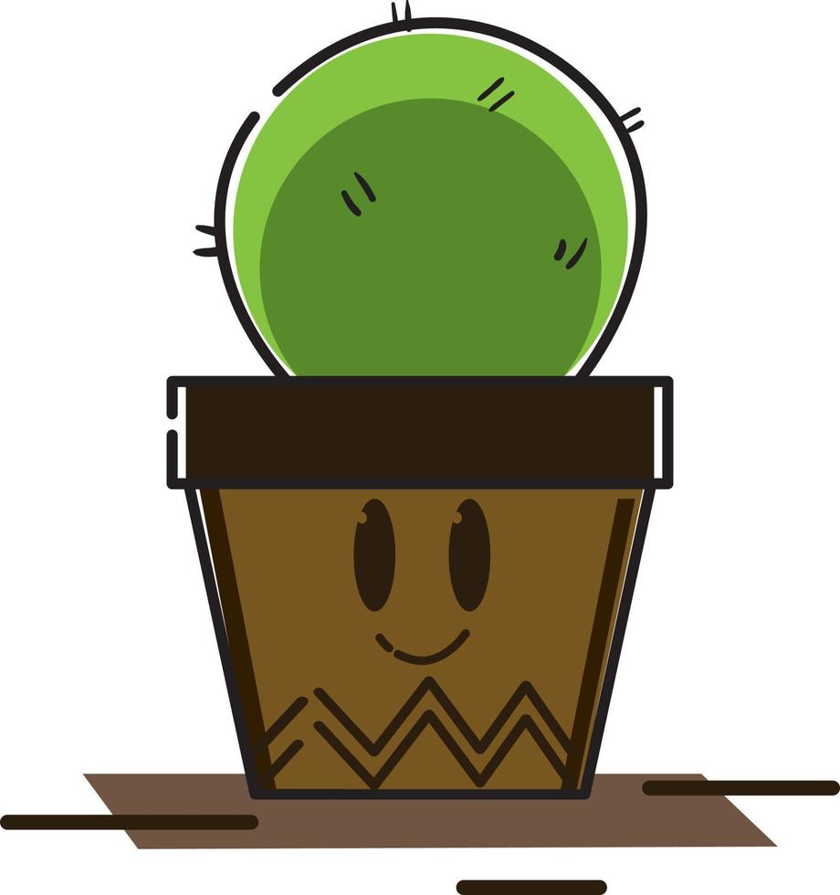 cute cartoon cactus vector