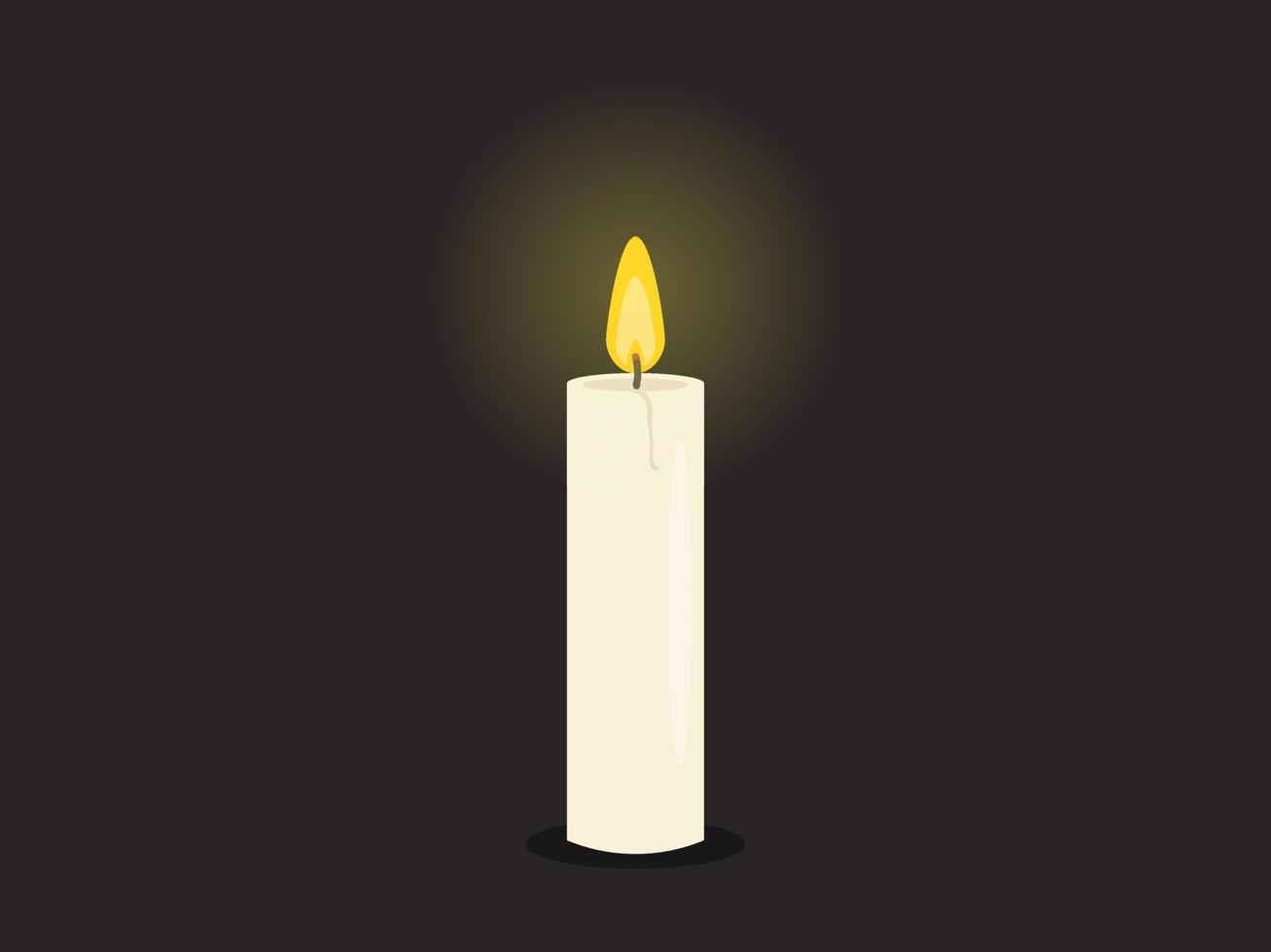 Burning candle from paraffin wax vector