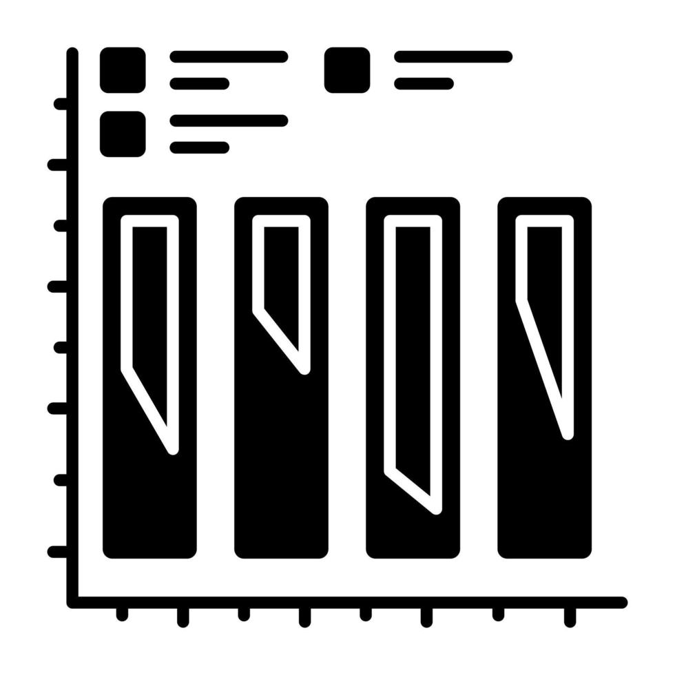 Editable design icon of bar graph vector