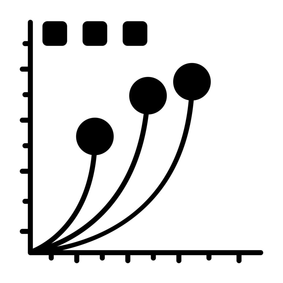 Filled design icon of business chart vector