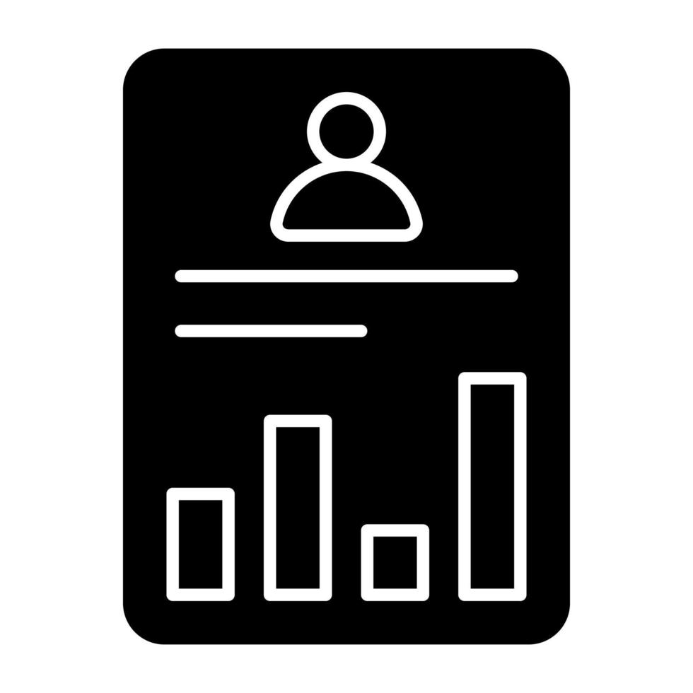 Glyph design icon of statical report vector