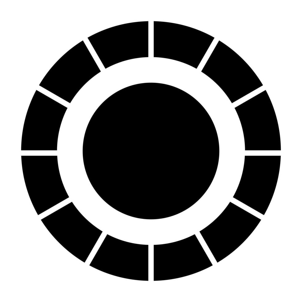 A solid design icon of pie chart vector