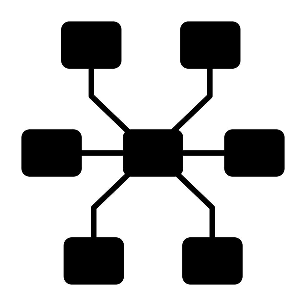 An icon design of flowchart, solid icon vector