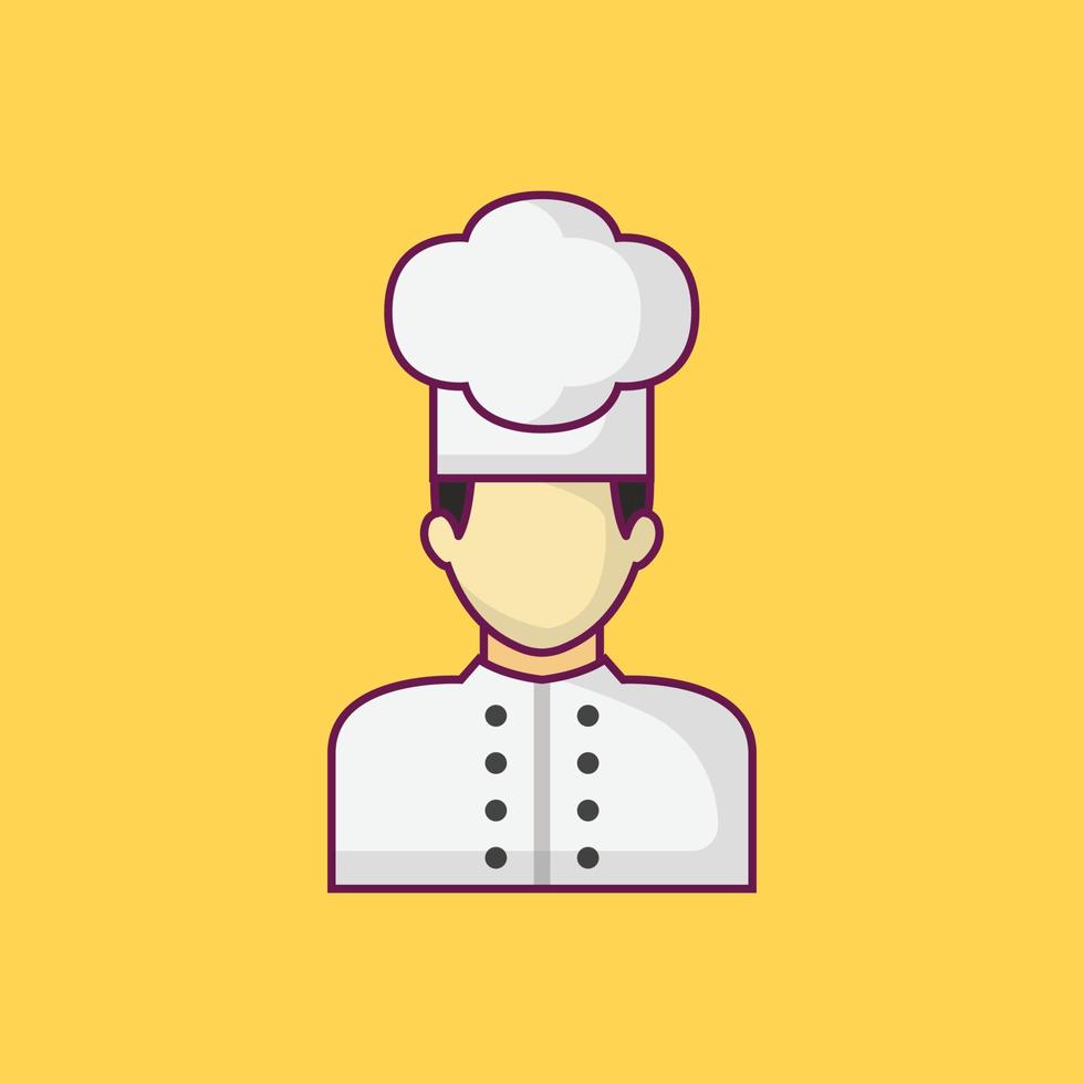 ilustración de vector de chef en un fondo. símbolos de calidad premium. iconos vectoriales para concepto y diseño gráfico.