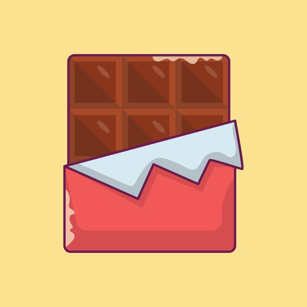 ilustración de vector de chocolate en un fondo. símbolos de calidad premium. iconos vectoriales para concepto y diseño gráfico.