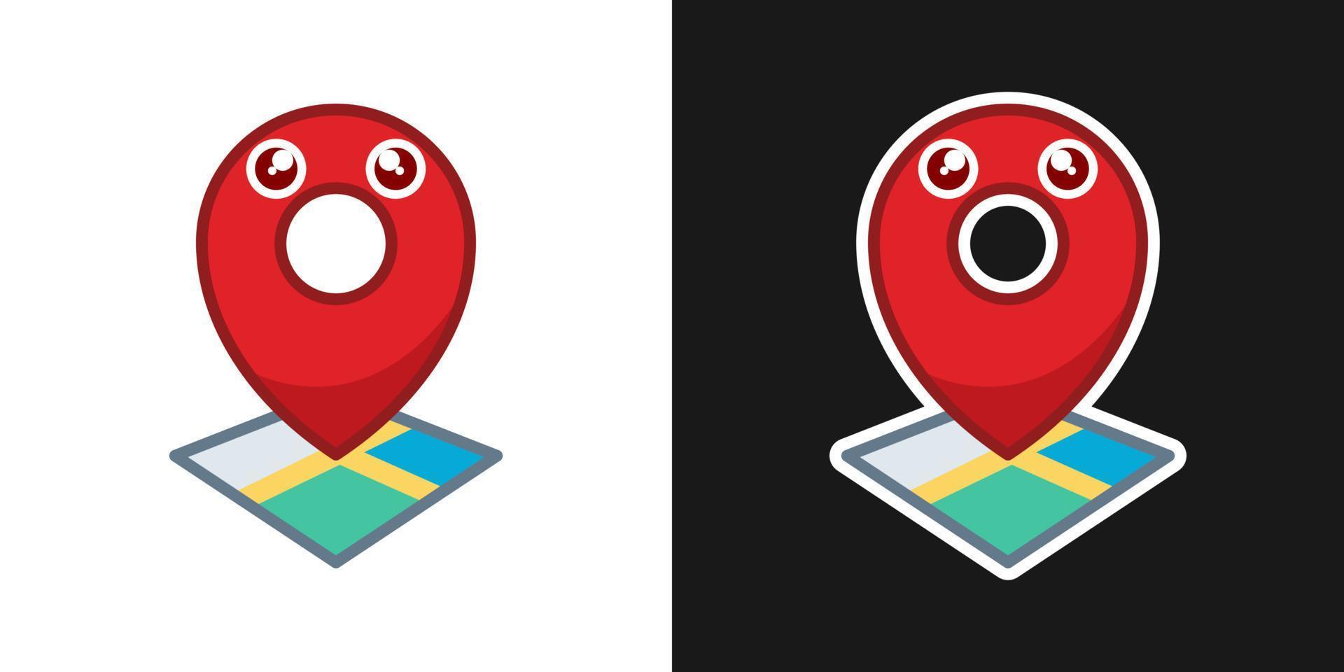GPS location pointer map kawaii cartoon vector icon concept. Flat illustration style for mascot, sticker, logo and icon.