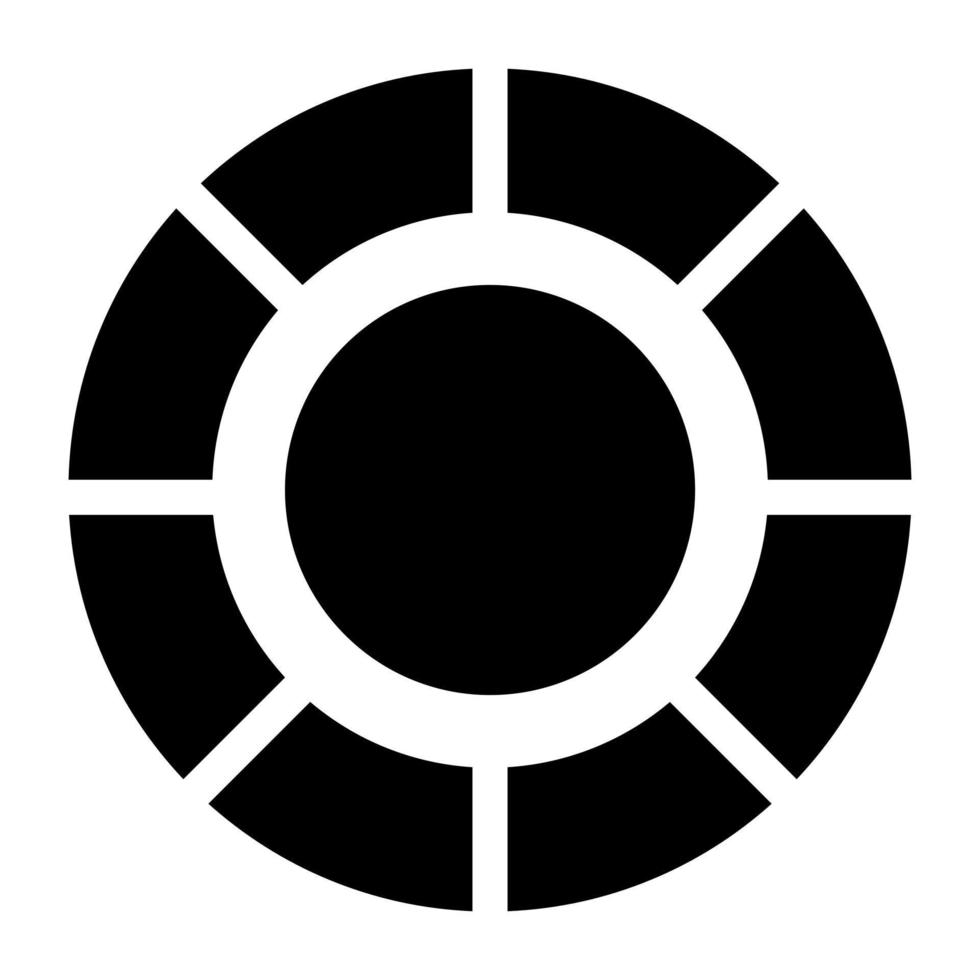 An icon design of donut chart vector