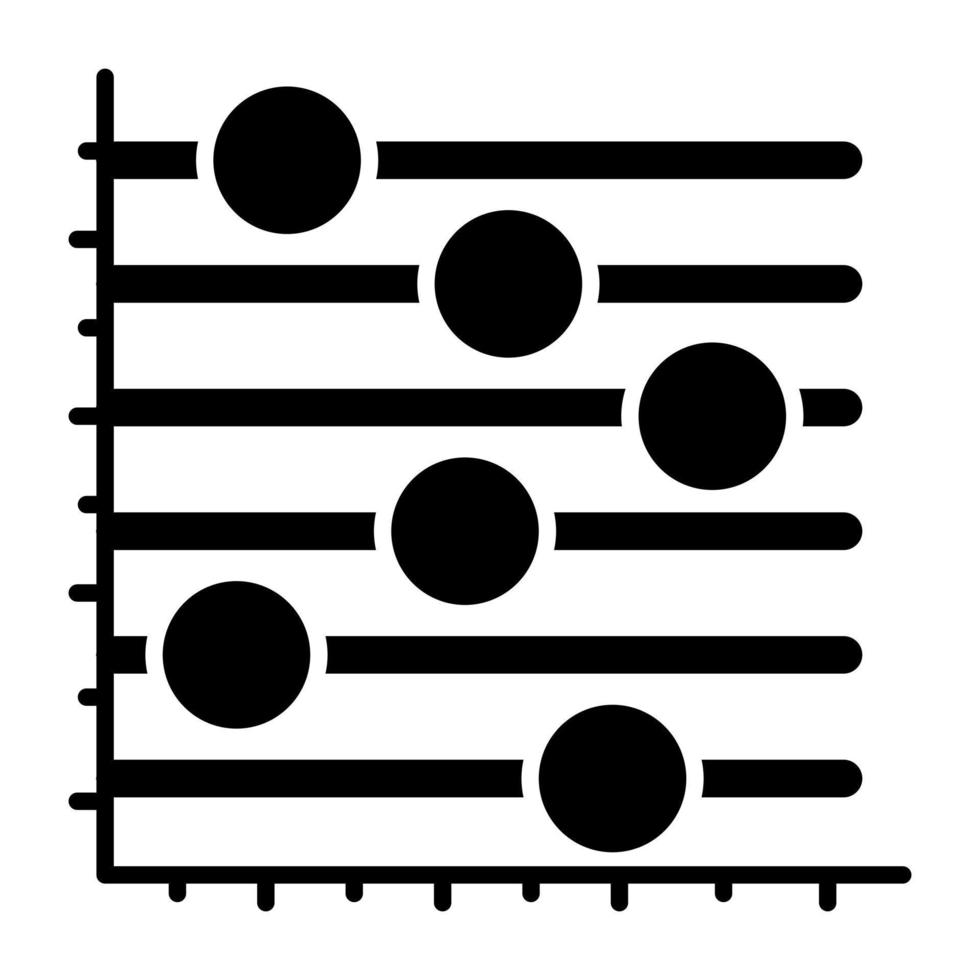 Solid design icon of equalizer chart vector
