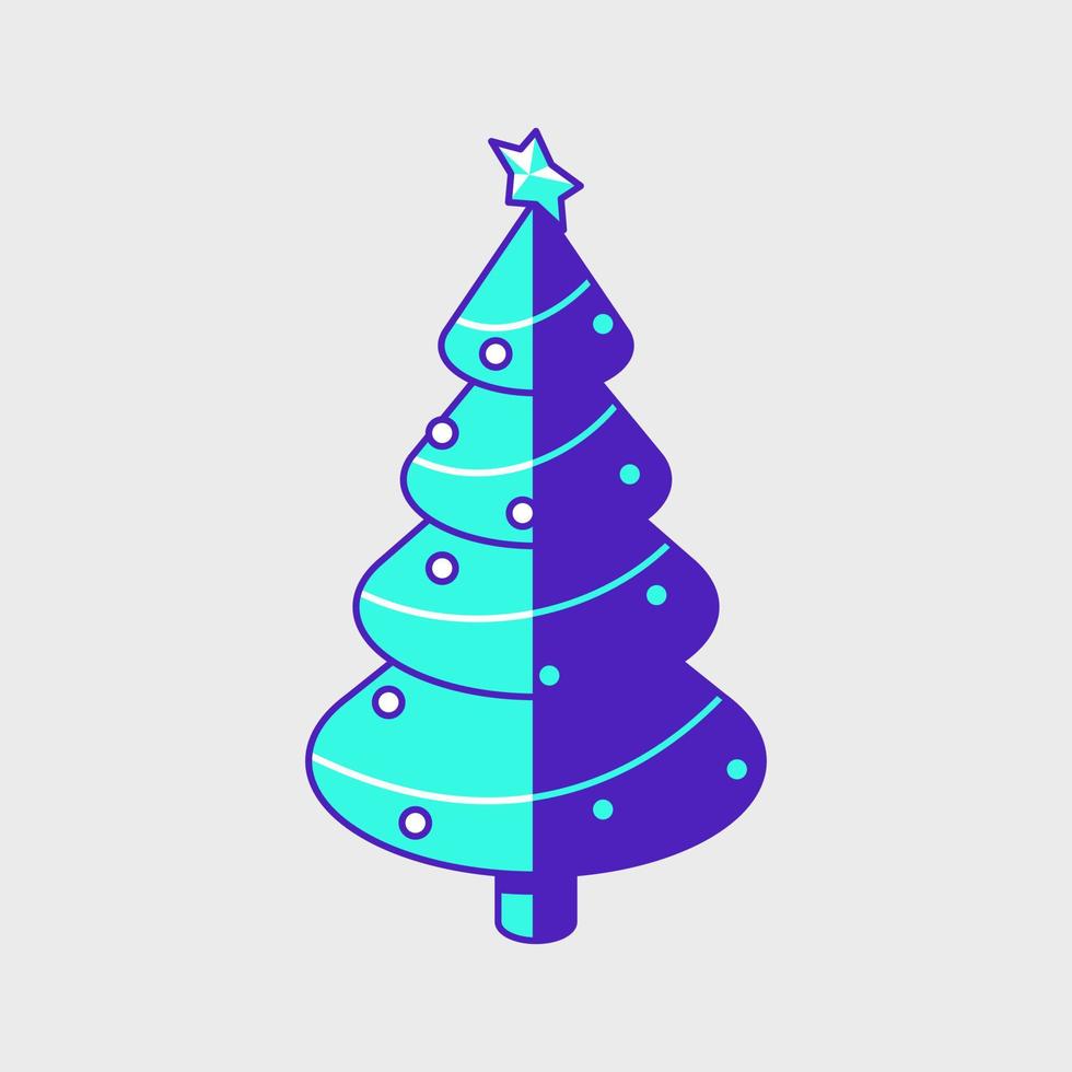 Christmas tree isometric vector icon illustration