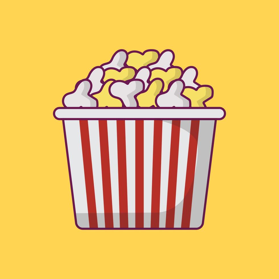 ilustración vectorial de palomitas de maíz en un fondo. símbolos de calidad premium. iconos vectoriales para concepto y diseño gráfico. vector