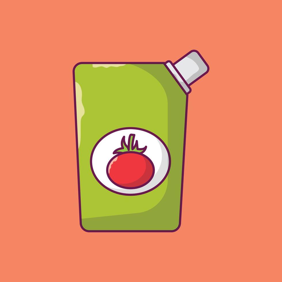ilustración vectorial de ketchup en un fondo. símbolos de calidad premium. iconos vectoriales para concepto y diseño gráfico. vector