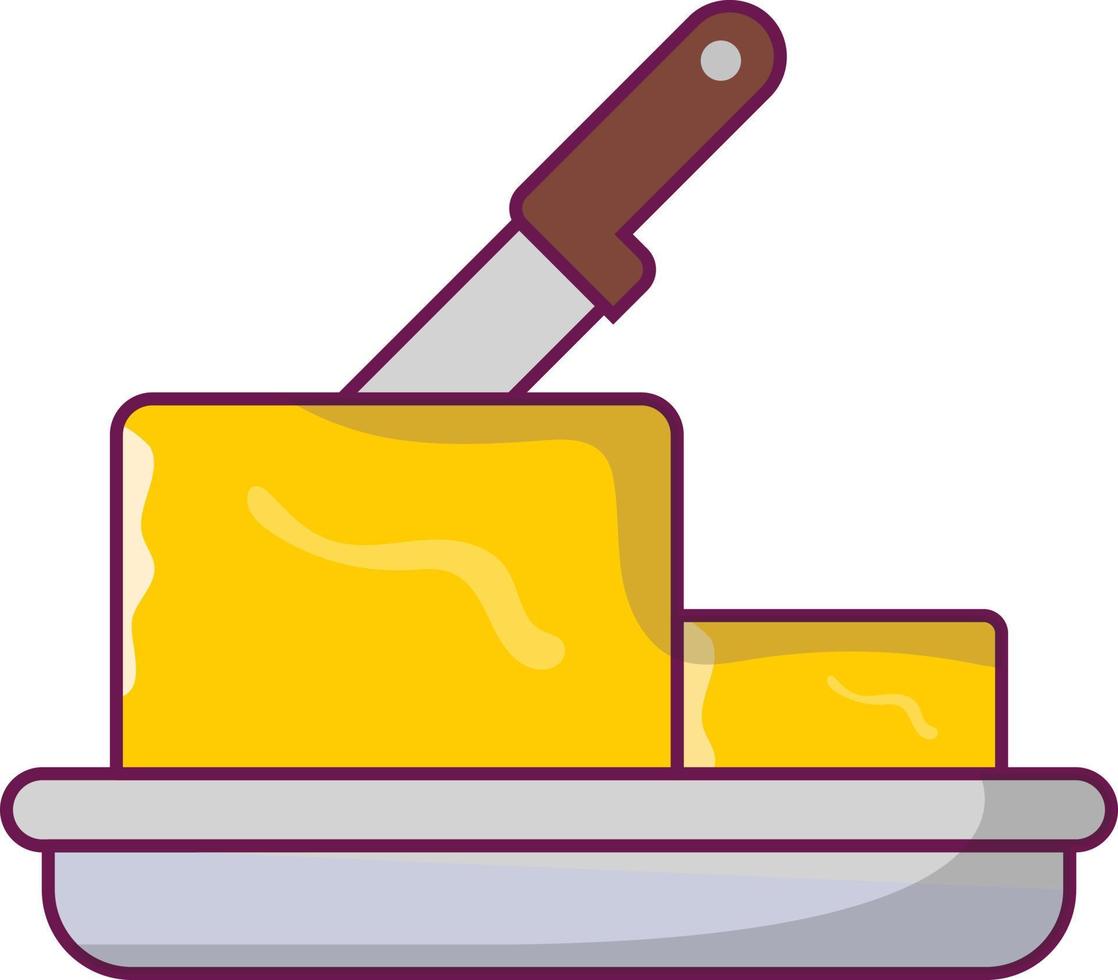 ilustración de vector de pastel de cuchillo en un fondo. símbolos de calidad premium. iconos vectoriales para concepto y diseño gráfico.