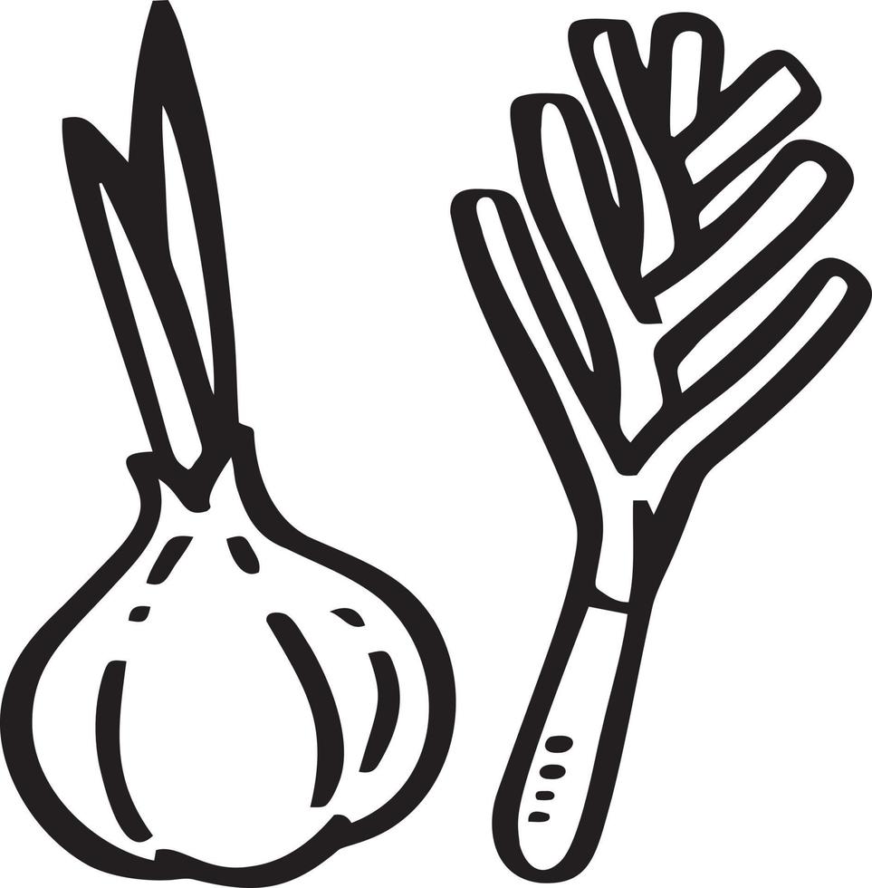 Garlic and Onion icon. line vector