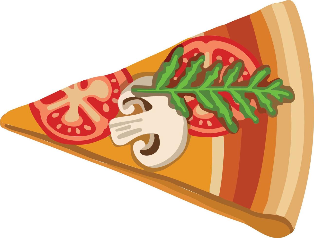 Delicious drawn slice of pizza with cheese illustration vector