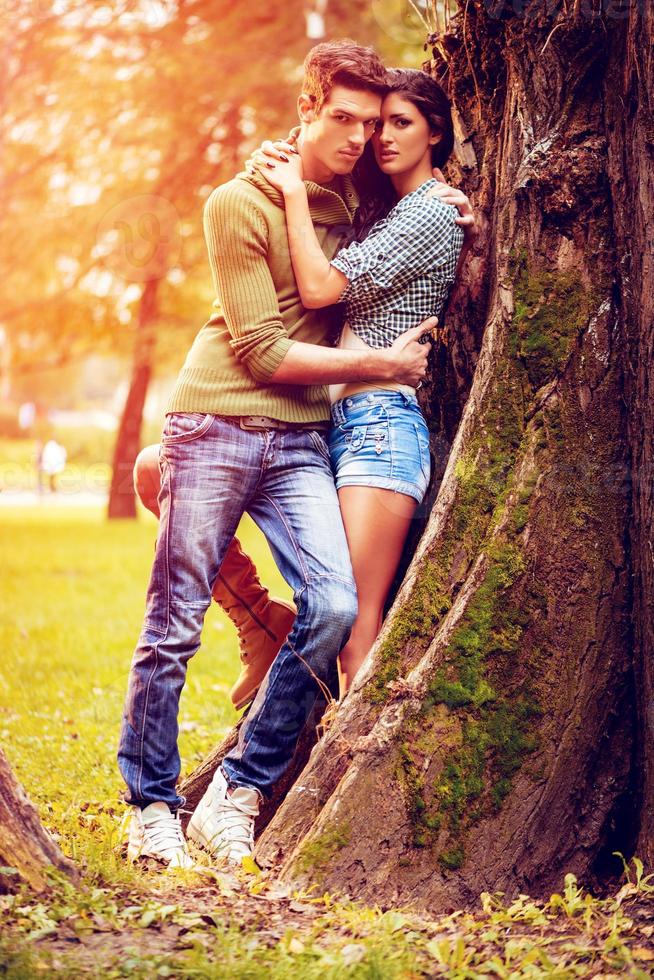 Couple Enjoying In Autumn photo